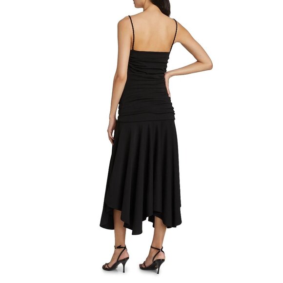 Interior The Viradora Dress in Midnight Small New Womens Crepe Midi - Picture 13 of 16